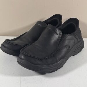 SKECHERS Slip-Ins Leather Shoes Arch Fit Motley Milo Men's Size 7 Black Walking